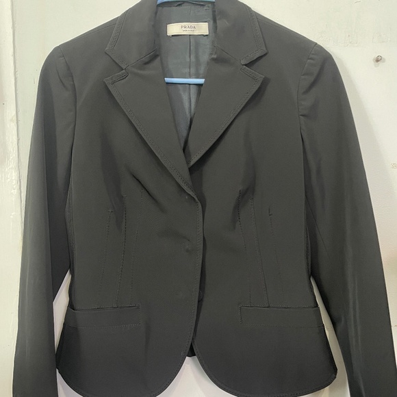 Women’s Prada Black Notched Collar Blazer Long sleeve IT 40/U.S.8 - Picture 1 of 4